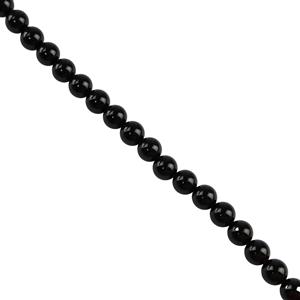 165cts Black Agate Plain Rounds Approx 8mm, 38cm Strand
