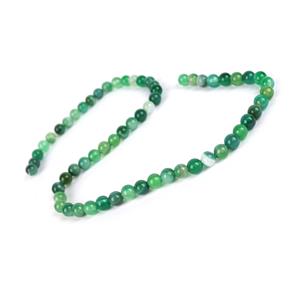 85cts Green Banded Agate Plain Round Approx 6mm, 36cm Strand