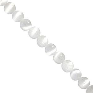 85cts Selenite Smooth Rounds Approx 8mm, 20cm Strand