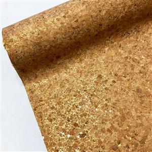 Cork Vinyl Gold Sparkle Fabric 0.5m