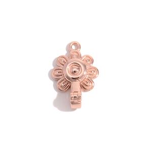 Rose Gold 925 Sterling Silver Flower Foldover Magnetic Clasp Approx 17x11mm