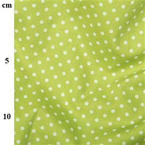 Rose and Hubble Cotton Poplin Spots on Lime Fabric 0.5m