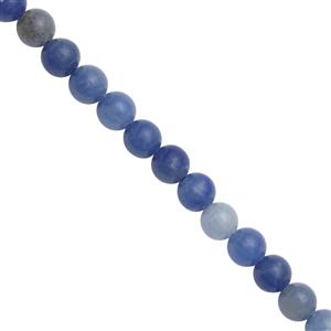 57cts Blue Aventurine Smooth Rounds Approx 6mm, 20cm Strand