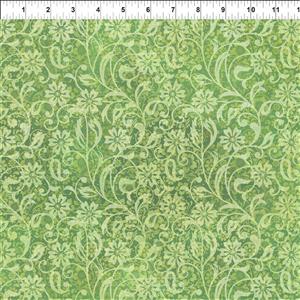 Jason Yenter Garden Of Dreams II Collection Flower Vine Green Fabric 0.5m