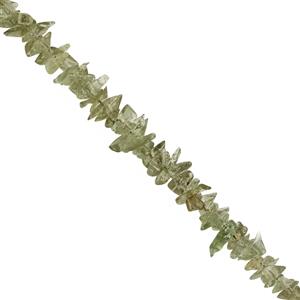 2.50cts Moldavite Irregular Nugget Approx 2.5x1 to 4x2mm, 11cm Strand With Spacers