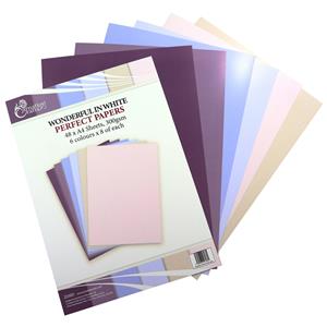 Carnation Crafts Wonderful In White Collection A4 Perfect Papers 300gsm 48 sheets