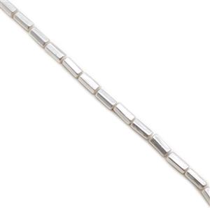 White Faceted Tube Shell Pearls Approx 14x7mm, 38cm Strand