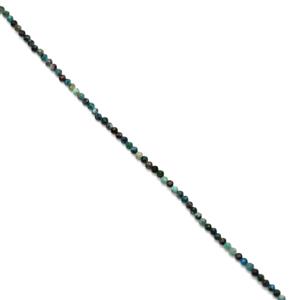 12cts Chrysocolla Faceted Rounds Approx 2mm, 38cm Strand