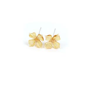 Preciosa Lampwork Flower Beads - Gold, 30mm (2pc)