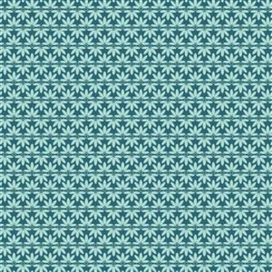 Riley Blake Melody Collection Deco Leaves Colonial Blue Fabric 0.5m
