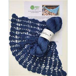 Woolly Chic Denim Blue In the Willow Shade Scarf Kit