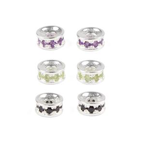 Gemset Spacer Bead Collection, including 925 Amethyst, Black Spinel & Peridot Spacer Beads