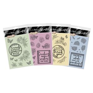For the Love of Stamps - Filigree Flowers Collection, Inc; Hydrangea, Lily, Rose & Violet 