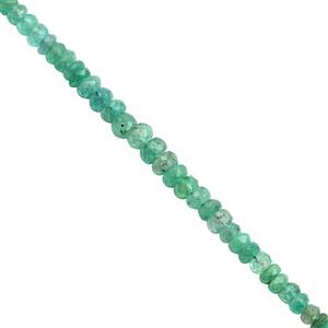 20cts Zambian Emerald Graduated Faceted Rondelles Approx 1.50x1 to 4.50x3mm, 20cm Strand