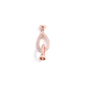 Rose Gold 925 Sterling Silver Pear Clasp with Latch 28x10mm 