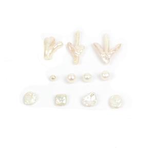 White Freshwater Cultured Pearls Mixed Shape (11pcs)