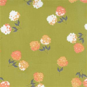 Moda Cozy Up Clover Floral Autum Fall on Moss Fabric 0.5m