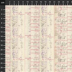 Tim Holtz Eclectic Elements Palette Digital Collection Ledger Red Fabric 0.5m