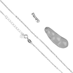 Icicle Drops-Icy White Branca Onyx Bean & 925 Silver 18