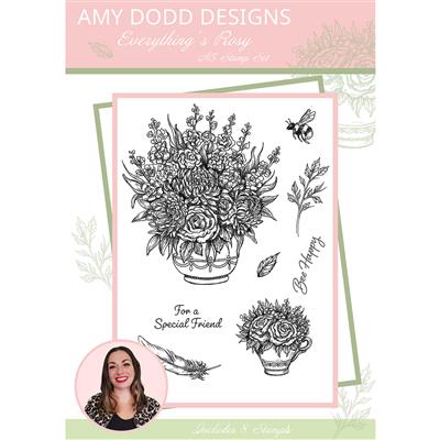 Amy Dodd Designs A5 Everything s Rosy Stamp Set 8 Stamps Total