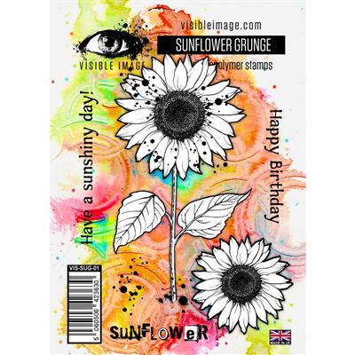 Visible Image Sunflower Grunge 4 in x 6 in Clear Stamp Set
