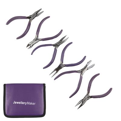 JM Essentials Jewellery Making Plier Set with Cutters, Purple