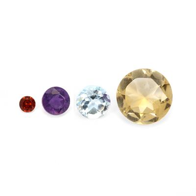 0.95cts Multi Gemstone Round Brilliant Approx 2 to 6mm (Pack of 4) 