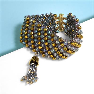 Glass Caprichio, Gold, Silver & Amethyst With Downloadable Instructions By Debbie Kershaw