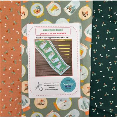 Allison Maryon Christmas Table Runner Kit: Instructions, Templates & Snow Globes Fabric 