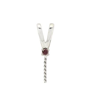 9K White Gold Rabbit Bail & Peg with Purple Diamond, Approx 14x5mm