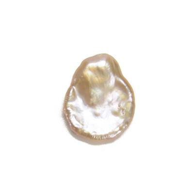 Apricot Freshwater Keshi Pearl (Half Drilled) Approx 18x23mm