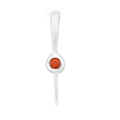 925 Sterling Silver Peg with Rajasthan Garnet Bail Round Approx 2mm