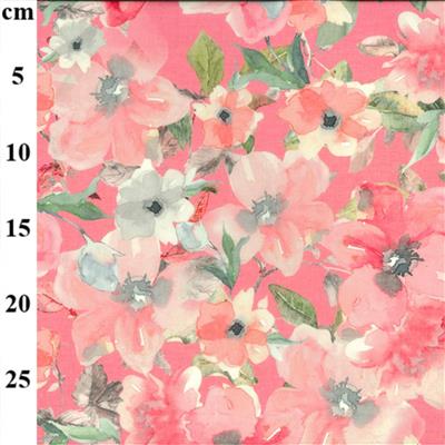 Digital Cotton Lawn Prints Coral Floral Fabric 0.5m