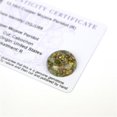 13.1cts Copper Mojave Peridot 17x17mm Round  (R)