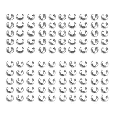 925 Sterling Silver Crimp Covers, (Pack of 100Pcs)