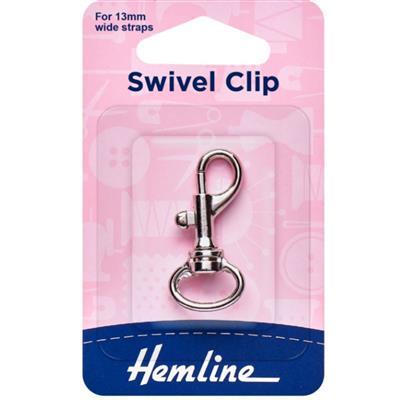 Hemline Swivel Clip 13mm Silver