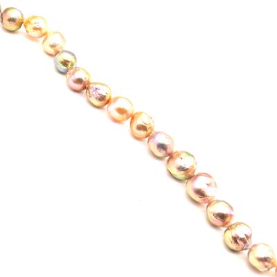 Rainbow Overtones Mixed Natural Colour Nucleated Pearls Approx 12-15mm, 38cm Strand