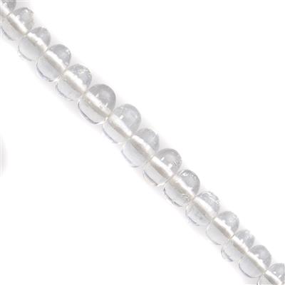 20cts Goshenite Smooth Rondelles Approx 3x1 to 6x3mm, 12cm Strand