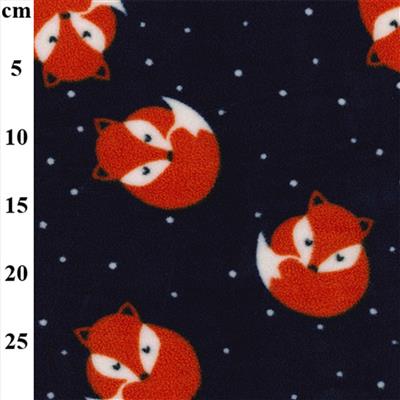 Sleeping Foxes Navy Fleece Fabric 0.5m