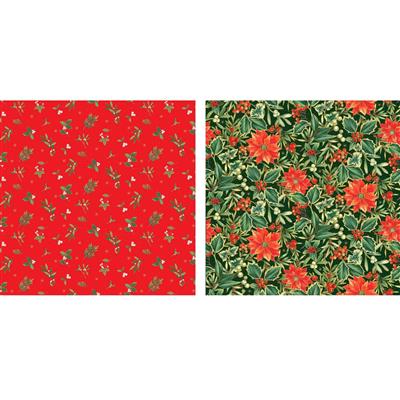 Makower Christmas Festive Foliage Fabric Bundle (1m) 