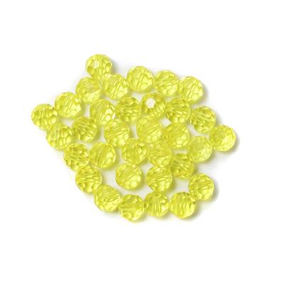 Yellow Faceted Glass, 6mm, 30pcs 