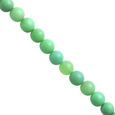 230cts Chrysoprase Smooth Rounds Approx 4 to 7mm 100cm Strand