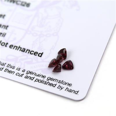 1.3cts Tocantin Garnet 4x4mm Triangle Pack of 5 (N)