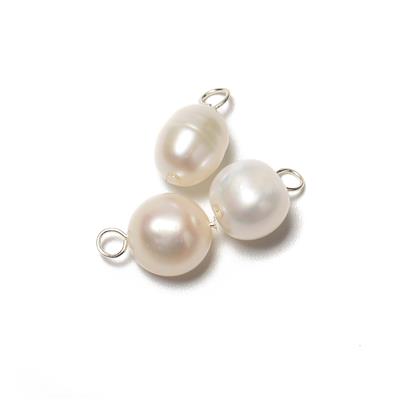925 Sterling Silver Freshwater Pearl Charms 7-11mm, 3pcs (1x Rice, 1x Potato and 1x Nugget)
