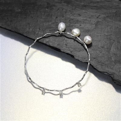 925 Sterling Silver Freshwater Pearl Charms 7-11mm, 3pcs (1x Rice, 1x Potato and 1x Nugget)
