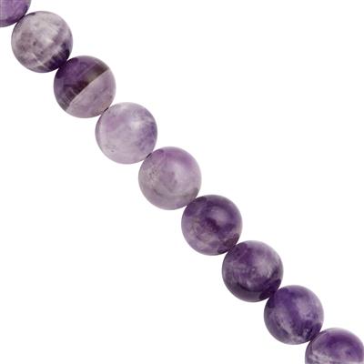 130cts Chevron Amethyst Smooth Round Approx 9 to 10 mm, 19cm Strand