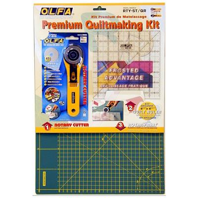 Olfa Rotary Cutting Kit - Ruler, Rotary Cutter & Cutting Mat