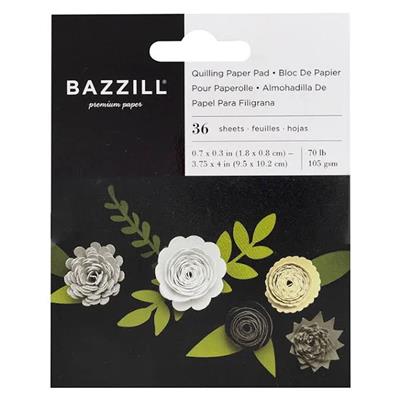 Bazzill Quilling Pre-Cut Paper Pack  Neutral, 36 Sheets.