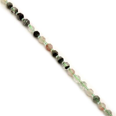 110cts Green Phantom Quartz Fancy Faceted Beads Approx 8x7mm, 38cm