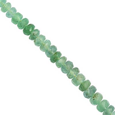 7cts Sandawana Emerald Faceted Rondelles Approx 2x1 to 3x1mm, 10cm Strands 
